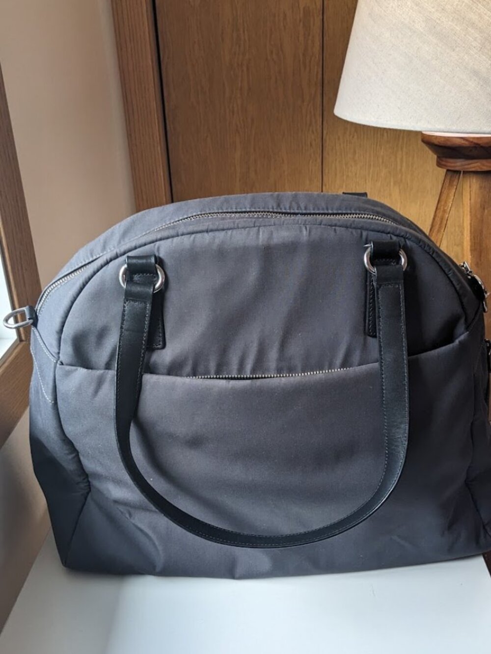 Lo & Sons OG laptop bag dark gray with blue interior